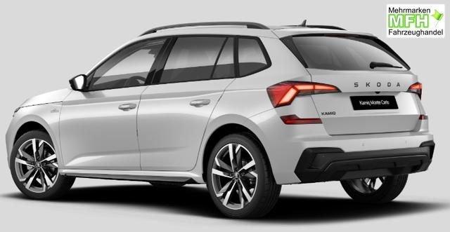 Skoda Kamiq Monte Carlo 1.5 TSI 150PS DSG, 5J GARANTIE, 18"ALU, METALLIC, ELE. HECKKLAPPE, ANH&Auml;NGERKUPPLUNG, BEH. FRONTSCHEIBE, MATRIX-LED, PANORAMADACH, Sitzheizung, Lenkradhzg, Ladeboden, ACC, SIDE Assist, Virtual Cockpit 10", Parksensoren, Kamera, KESSY, Privacy, Climatronic 