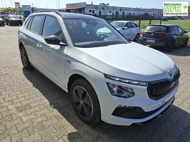 Skoda Kamiq Monte Carlo 1.5 TSI 150PS DSG (AUTOMATIK), MOON-WHITE PERLEFFEKT, PANORAMDACH, MATRIX-LED, SITZHEIZUNG, Sport-M-Lederlenkrad beheizt, SunSet, 2Z-Climatronic, Parksensoren vorn/hinten, R&uuml;ckfahrkamera, Kessy, Radio 8,25"+SmartLink, Virtual Cockpit, 17" Alu, Tempomat 