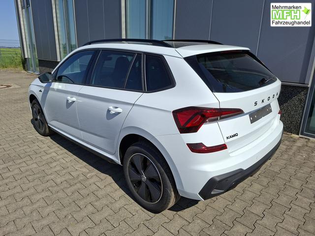 Skoda Kamiq Monte Carlo 1.5 TSI 150PS DSG (AUTOMATIK), MOON-WHITE PERLEFFEKT, PANORAMDACH, MATRIX-LED, SITZHEIZUNG, Sport-M-Lederlenkrad beheizt, SunSet, 2Z-Climatronic, Parksensoren vorn/hinten, R&uuml;ckfahrkamera, Kessy, Radio 8,25"+SmartLink, Virtual Cockpit, 17" Alu, Tempomat 
