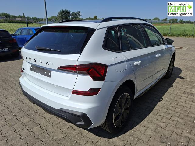 Skoda Kamiq Monte Carlo 1.5 TSI 150PS DSG (AUTOMATIK), MOON-WHITE PERLEFFEKT, PANORAMDACH, MATRIX-LED, SITZHEIZUNG, Sport-M-Lederlenkrad beheizt, SunSet, 2Z-Climatronic, Parksensoren vorn/hinten, R&uuml;ckfahrkamera, Kessy, Radio 8,25"+SmartLink, Virtual Cockpit, 17" Alu, Tempomat 