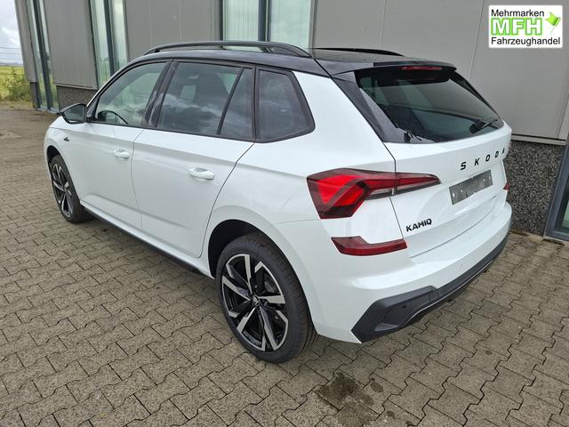 Skoda Kamiq Monte Carlo 1.5 TSI 150PS DSG, 5J GARANTIE, WEISS-MET/Dach schwarz, 18" ALU, AHK SCHWENKBAR, Panoramadach, Matrix-LED, Parksensoren v/h, Kamera, Tempomat, Virtual Cockpit (8"!!), Kessy, Winter-Paket, Climatronic, Radio 8", SmartLink, NSW, Sport-M-Lederlenkrad beheizt 