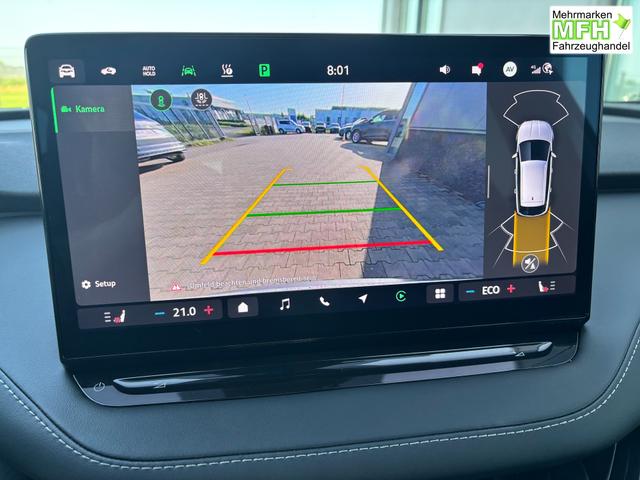 Skoda Elroq Selection 19" Alufelgen, 2-Zonen-Climatronic, Sitzheizung, Parksensoren vorn/hinten, R&uuml;ckfahrkamera, SunSet, Infotainment 13" + NAVIGATION, Beheizbares M-Lederlenkrad, Alarm, Dachreling 