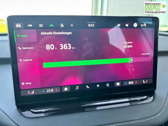 Skoda Elroq Selection 19" Alufelgen, 2-Zonen-Climatronic, Sitzheizung, Parksensoren vorn/hinten, R&uuml;ckfahrkamera, SunSet, Infotainment 13" + NAVIGATION, Beheizbares M-Lederlenkrad, Alarm, Dachreling 