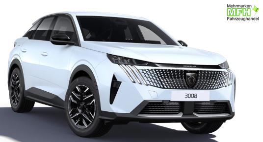 Peugeot 3008 Allure Hybrid 145PS e-DCS6 (Automatik), Wei&szlig;-Metallic, ANH&Auml;NGERKUPPLUNG, Panorama-Navigations-Paket, Grip-Control-Paket, 19" ALU, Beh. Frontscheibe, Trennnetz, Adaptiver Tempomat, Toter-Winkel, 360&deg;Kamera, Parksensoren vorn/hinten, Lenkradheizung, Alarmanlage 