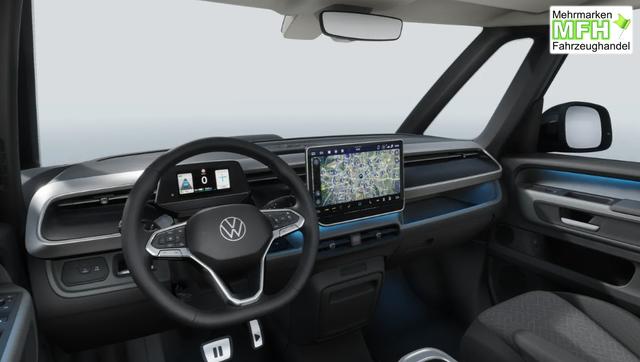 Volkswagen ID. BUZZ Generation 7-SITZPL&Auml;TZE, 19" Alufelgen, 3Z-Climatronic, Beh. Frontscheibe, NAVI, ParkAssist, Parksensoren vo/hi, R&uuml;ckfahrkamera, Sitzheizung vorne, M-Lederlenkrad beheizt, Alarm, Keyless Advanced, Privacy-Glas, ID Box 