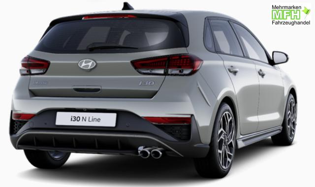 Hyundai i30 N Line 1.0 T-GDI 115PS, 18" Alufelgen, Sportsitze, Alupedale, Winter-Paket, 2-Zonen-Klimaautomatik, Privacy-Glas, Navigation 10,25", Parksensoren vorne und hinten, R&uuml;ckfahrkamera, Tempomat, Sportlenkrad, Alarm 