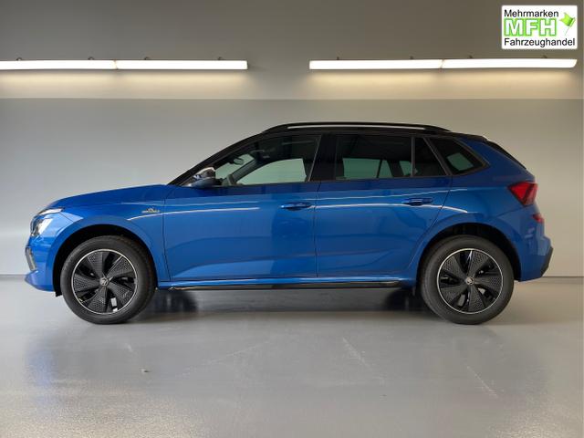 Skoda / KAMIQ / Blau / / / 115PS DSG AHK+Navi+Matrix+GV5+Pano+Kessy+Kamera+Alu17+Sitzheiz