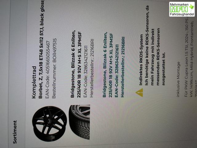 Cupra Leon 1,5eTSI DSG 110KW/ 150PS Matrix, Sennheiser, Assist XL, Navi, Dinamic Sitze 