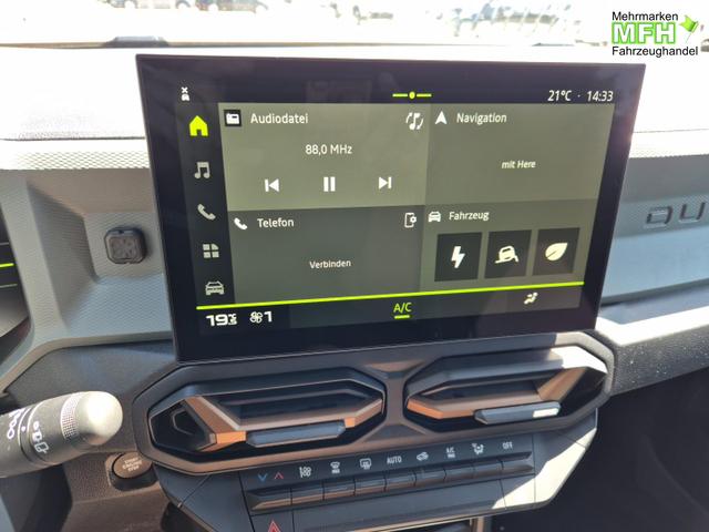Dacia Duster Extreme Hybrid 140PS Automatik 1.6 SCE 4x Kamera elektr.Parkbremse Teil-Leder Klimaautomatik Bluetooth Apple Carplay Android Auto PDC v+h 2xKeyless 18"LM 