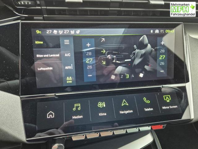 Peugeot 308 SW GT Exclusive 1.2 Hybrid 145PS Automatik Matrix-LED elektr. PanoDach Heckklappe Sitzheizung Lenkradheizung Navi 10" HD-Touchscreen wireless Apple CarPlay + Android Auto FOCAL-System 2x Keyless ACC 4x Kamera PDC v+h 18"LM 