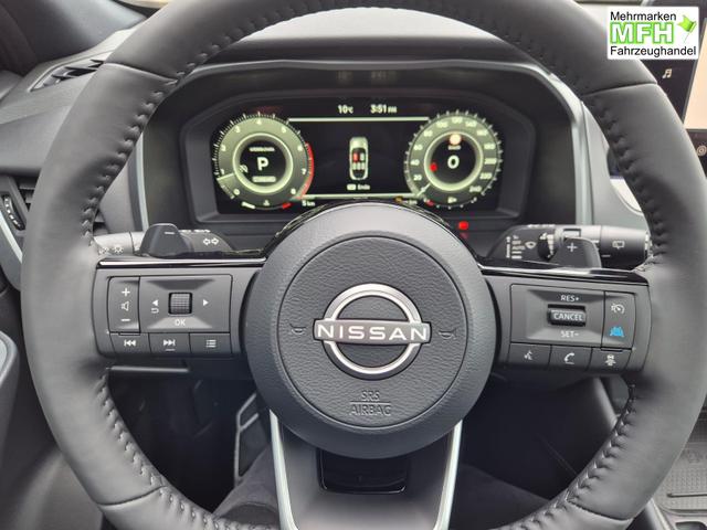Nissan Qashqai 1.3 DIG-T MHEV 158 PS X-Tronic Tekna Voll-Leder Klimaautomatik PanoGlasdach Sitzheizung Lenkradheizung Navi Head-Up Display elektr. Heckklappe ACC PDC v+h 360&deg;Kamera DAB Bluetooth Touchscreen Apple CarPlay Android Auto 19"LM 
