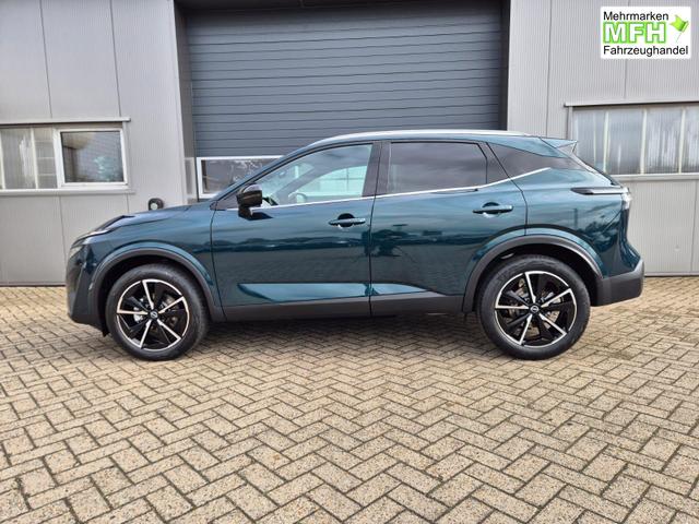 Nissan Qashqai 1.3 DIG-T MHEV 158 PS X-Tronic Tekna Voll-Leder Klimaautomatik PanoGlasdach Sitzheizung Lenkradheizung Navi Head-Up Display elektr. Heckklappe ACC PDC v+h 360&deg;Kamera DAB Bluetooth Touchscreen Apple CarPlay Android Auto 19"LM 