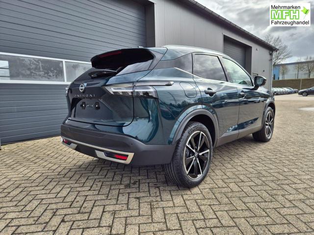 Nissan Qashqai 1.3 DIG-T MHEV 158 PS X-Tronic Tekna Voll-Leder Klimaautomatik PanoGlasdach Sitzheizung Lenkradheizung Navi Head-Up Display elektr. Heckklappe ACC PDC v+h 360&deg;Kamera DAB Bluetooth Touchscreen Apple CarPlay Android Auto 19"LM 
