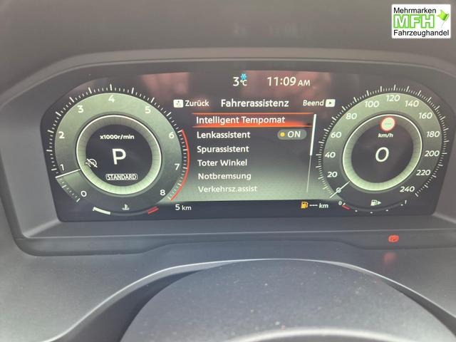 Nissan Qashqai 1.3 DIG-T MHEV 158 PS X-Tronic Tekna Voll-Leder Klimaautomatik PanoGlasdach Sitzheizung Lenkradheizung Navi Head-Up Display elektr. Heckklappe ACC PDC v+h 360&deg;Kamera DAB Bluetooth Touchscreen Apple CarPlay Android Auto 19"LM 