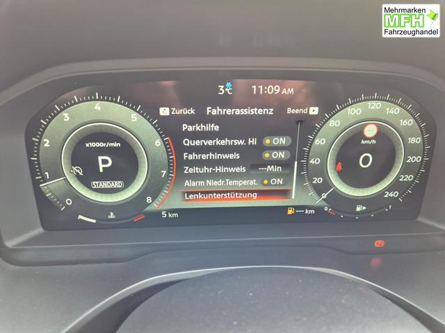 Nissan Qashqai 1.3 DIG-T MHEV 158 PS X-Tronic Tekna Voll-Leder Klimaautomatik PanoGlasdach Sitzheizung Lenkradheizung Navi Head-Up Display elektr. Heckklappe ACC PDC v+h 360&deg;Kamera DAB Bluetooth Touchscreen Apple CarPlay Android Auto 19"LM 