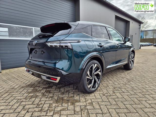 Nissan Qashqai 1.3 DIG-T MHEV 158 PS X-Tronic Tekna Premium Paket 20"LM Teil-Leder PanoGlasdach Klimaautomatik Sitzheizung Lenkradheizung Navi Head-Up Display elektr. Heckklappe ACC PDC v+h 360&deg;Kamera DAB Bluetooth Touchscreen Apple CarPlay Android Auto 