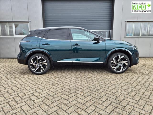 Nissan Qashqai 1.3 DIG-T MHEV 158 PS X-Tronic Tekna Premium Paket 20"LM Teil-Leder PanoGlasdach Klimaautomatik Sitzheizung Lenkradheizung Navi Head-Up Display elektr. Heckklappe ACC PDC v+h 360&deg;Kamera DAB Bluetooth Touchscreen Apple CarPlay Android Auto 