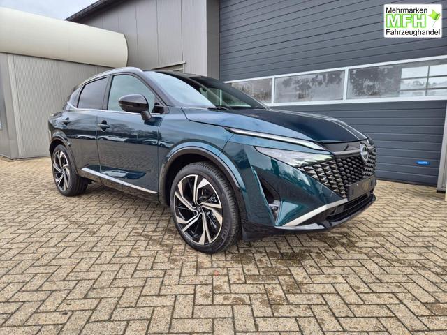 Nissan Qashqai 1.3 DIG-T MHEV 158 PS X-Tronic Tekna Premium Paket 20"LM Teil-Leder PanoGlasdach Klimaautomatik Sitzheizung Lenkradheizung Navi Head-Up Display elektr. Heckklappe ACC PDC v+h 360&deg;Kamera DAB Bluetooth Touchscreen Apple CarPlay Android Auto 