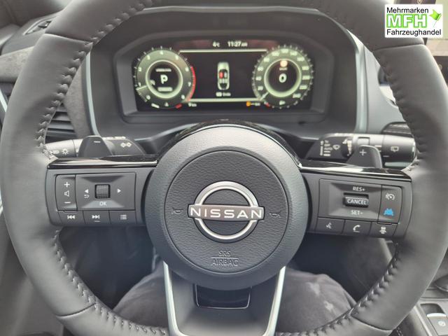 Nissan Qashqai 1.3 DIG-T MHEV 158 PS X-Tronic Tekna Premium Paket 20"LM Teil-Leder PanoGlasdach Klimaautomatik Sitzheizung Lenkradheizung Navi Head-Up Display elektr. Heckklappe ACC PDC v+h 360&deg;Kamera DAB Bluetooth Touchscreen Apple CarPlay Android Auto 