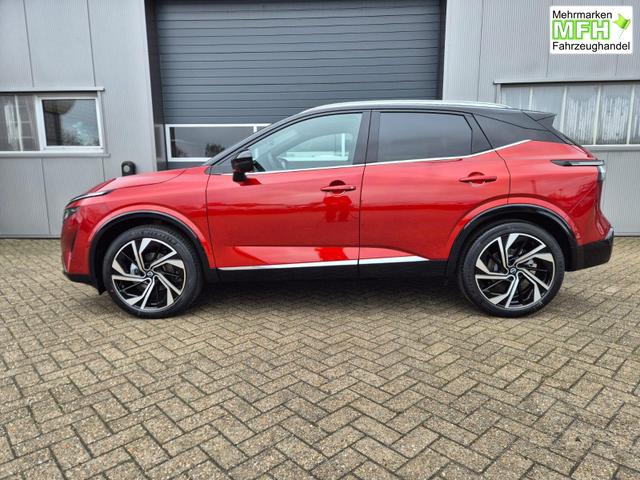 Nissan Qashqai 1.3 DIG-T MHEV 158 PS X-Tronic Tekna Premium Paket 20"LM Teil-Leder PanoGlasdach Klimaautomatik Sitzheizung Lenkradheizung Navi Head-Up Display elektr. Heckklappe ACC PDC v+h 360&deg;Kamera DAB Bluetooth Touchscreen Apple CarPlay Android Auto 