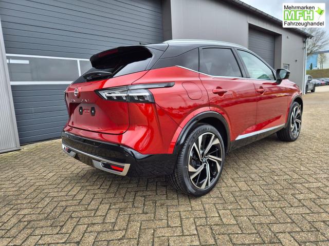 Nissan Qashqai 1.3 DIG-T MHEV 158 PS X-Tronic Tekna Premium Paket 20"LM Teil-Leder PanoGlasdach Klimaautomatik Sitzheizung Lenkradheizung Navi Head-Up Display elektr. Heckklappe ACC PDC v+h 360&deg;Kamera DAB Bluetooth Touchscreen Apple CarPlay Android Auto 
