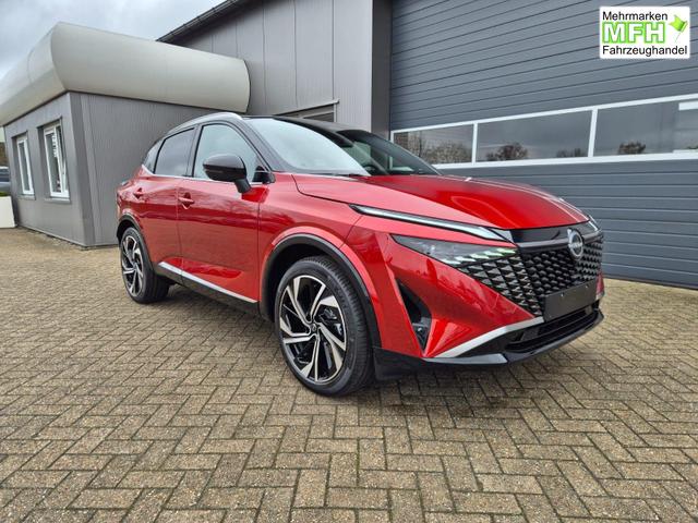 Nissan Qashqai 1.3 DIG-T MHEV 158 PS X-Tronic Tekna Premium Paket 20"LM Teil-Leder PanoGlasdach Klimaautomatik Sitzheizung Lenkradheizung Navi Head-Up Display elektr. Heckklappe ACC PDC v+h 360&deg;Kamera DAB Bluetooth Touchscreen Apple CarPlay Android Auto 