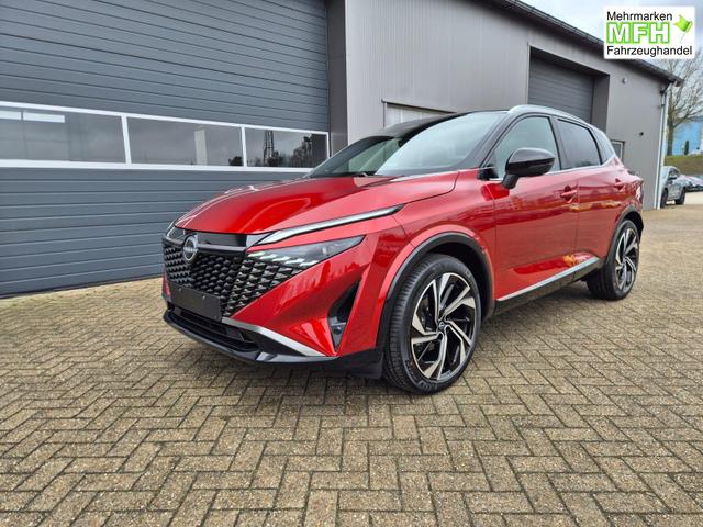 Nissan Qashqai 1.3 DIG-T MHEV 158 PS X-Tronic Tekna Premium Paket 20"LM Teil-Leder PanoGlasdach Klimaautomatik Sitzheizung Lenkradheizung Navi Head-Up Display elektr. Heckklappe ACC PDC v+h 360&deg;Kamera DAB Bluetooth Touchscreen Apple CarPlay Android Auto 