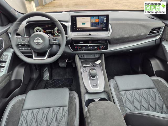 Nissan Qashqai 1.3 DIG-T MHEV 158 PS X-Tronic Tekna Premium Paket 20"LM Teil-Leder PanoGlasdach Klimaautomatik Sitzheizung Lenkradheizung Navi Head-Up Display elektr. Heckklappe ACC PDC v+h 360&deg;Kamera DAB Bluetooth Touchscreen Apple CarPlay Android Auto 