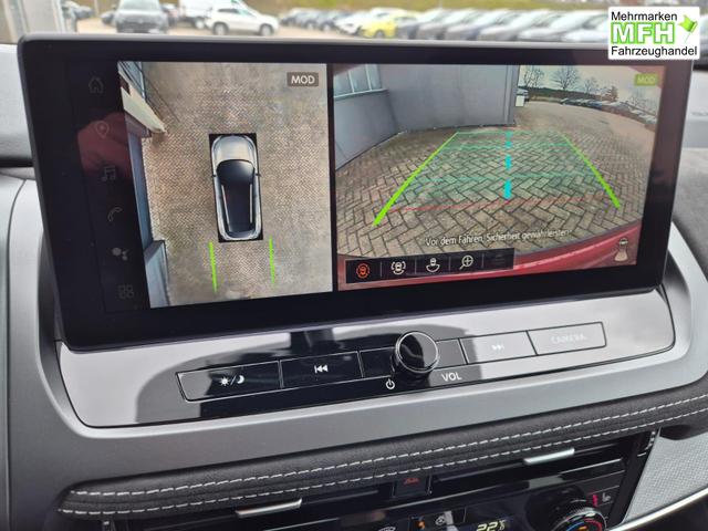 Nissan Qashqai 1.3 DIG-T MHEV 158 PS X-Tronic Tekna Premium Paket 20"LM Teil-Leder PanoGlasdach Klimaautomatik Sitzheizung Lenkradheizung Navi Head-Up Display elektr. Heckklappe ACC PDC v+h 360&deg;Kamera DAB Bluetooth Touchscreen Apple CarPlay Android Auto 