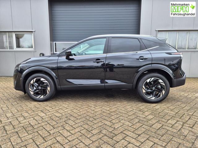 Nissan Qashqai 1.3 DIG-T MHEV 158 PS X-Tronic N-Connecta Teil-Leder PanoGlasdach Klimaautomatik Sitzheizung Lenkradheizung Navi ACC PDC v+h 360&deg;Kamera DAB Bluetooth Touchscreen Apple CarPlay Android Auto 18"LM 