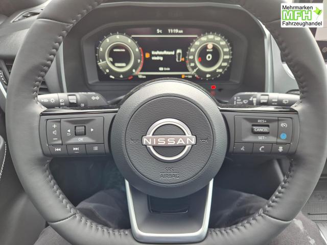 Nissan Qashqai 1.3 DIG-T MHEV 140PS Tekna Voll-Leder Klimaautomatik PanoGlasdach Sitzheizung Lenkradheizung Navi Head-Up Display elektr. Heckklappe ACC PDC v+h 360&deg;Kamera DAB Bluetooth Touchscreen Apple CarPlay Android Auto 19"LM 