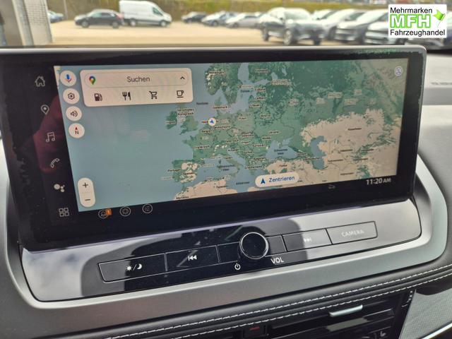 Nissan Qashqai 1.3 DIG-T MHEV 140PS Tekna Voll-Leder Klimaautomatik PanoGlasdach Sitzheizung Lenkradheizung Navi Head-Up Display elektr. Heckklappe ACC PDC v+h 360&deg;Kamera DAB Bluetooth Touchscreen Apple CarPlay Android Auto 19"LM 