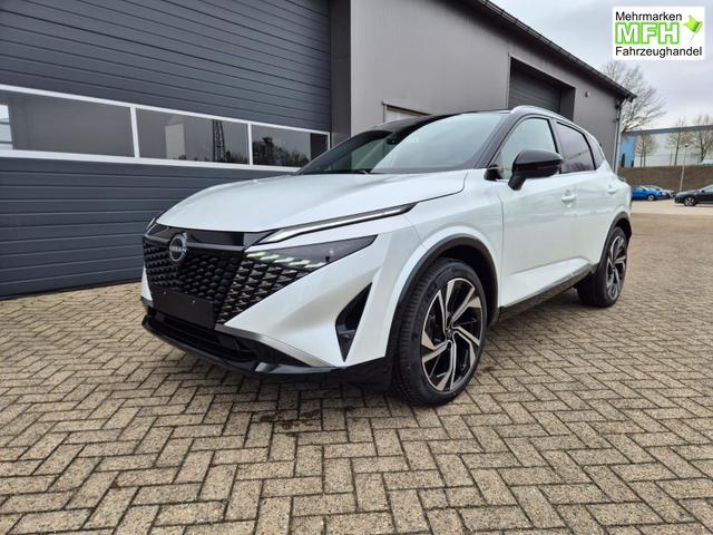 Nissan Qashqai 1.3 DIG-T MHEV 158 PS X-Tronic Tekna Premium Paket 20"LM Teil-Leder PanoGlasdach Klimaautomatik Sitzheizung Lenkradheizung Navi Head-Up Display elektr. Heckklappe ACC PDC v+h 360&deg;Kamera DAB Bluetooth Touchscreen Apple CarPlay Android Auto 