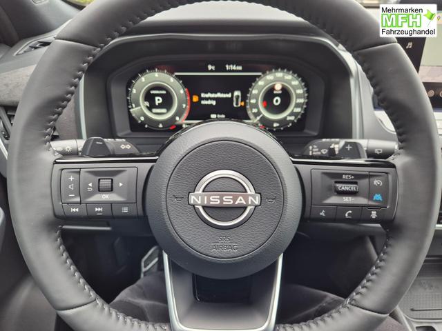 Nissan Qashqai 1.3 DIG-T MHEV 158 PS X-Tronic Tekna Premium Paket 20"LM Teil-Leder PanoGlasdach Klimaautomatik Sitzheizung Lenkradheizung Navi Head-Up Display elektr. Heckklappe ACC PDC v+h 360&deg;Kamera DAB Bluetooth Touchscreen Apple CarPlay Android Auto 
