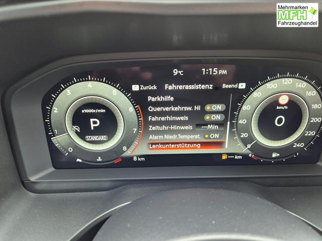 Nissan Qashqai 1.3 DIG-T MHEV 158 PS X-Tronic Tekna Premium Paket 20"LM Teil-Leder PanoGlasdach Klimaautomatik Sitzheizung Lenkradheizung Navi Head-Up Display elektr. Heckklappe ACC PDC v+h 360&deg;Kamera DAB Bluetooth Touchscreen Apple CarPlay Android Auto 