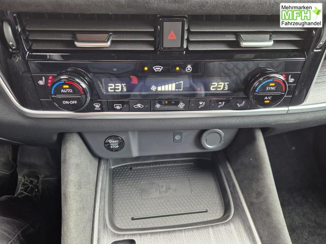Nissan Qashqai 1.3 DIG-T MHEV 158 PS X-Tronic Tekna Premium Paket 20"LM Teil-Leder PanoGlasdach Klimaautomatik Sitzheizung Lenkradheizung Navi Head-Up Display elektr. Heckklappe ACC PDC v+h 360&deg;Kamera DAB Bluetooth Touchscreen Apple CarPlay Android Auto 