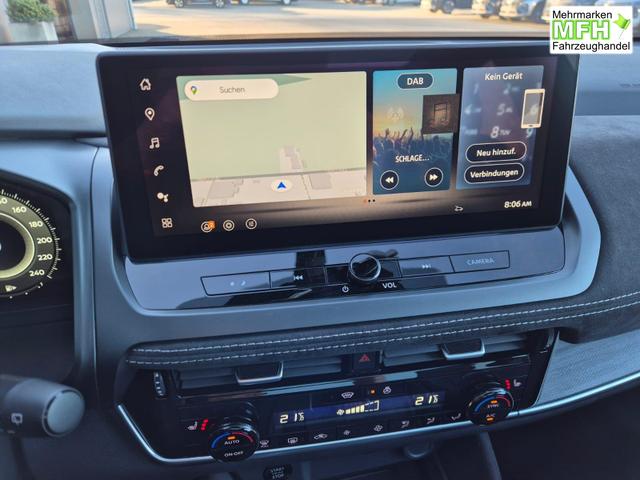 Nissan Qashqai 1.3 DIG-T MHEV 158 PS X-Tronic Tekna Premium Paket 20"LM Teil-Leder PanoGlasdach Klimaautomatik Sitzheizung Lenkradheizung Navi Head-Up Display elektr. Heckklappe ACC PDC v+h 360&deg;Kamera DAB Bluetooth Touchscreen Apple CarPlay Android Auto 