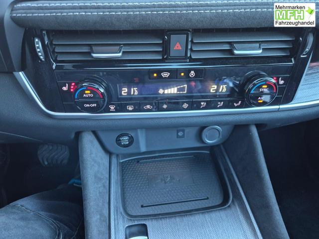 Nissan Qashqai 1.3 DIG-T MHEV 158 PS X-Tronic Tekna Premium Paket 20"LM Teil-Leder PanoGlasdach Klimaautomatik Sitzheizung Lenkradheizung Navi Head-Up Display elektr. Heckklappe ACC PDC v+h 360&deg;Kamera DAB Bluetooth Touchscreen Apple CarPlay Android Auto 
