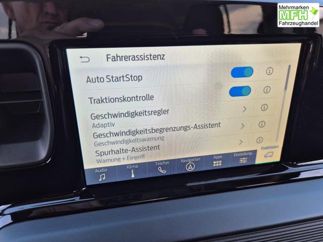 Ford Tourneo Courier 1.0 EcoBoost 125PS Active Teil-Leder Sitzheizung Lenkradheizung Klimaautomatik PDC v+h R&uuml;ckf.-Kamera ACC TWA Frontscheibe beheizb. Ford-Navi SYNC4 Apple CarPlay + Android Auto 
