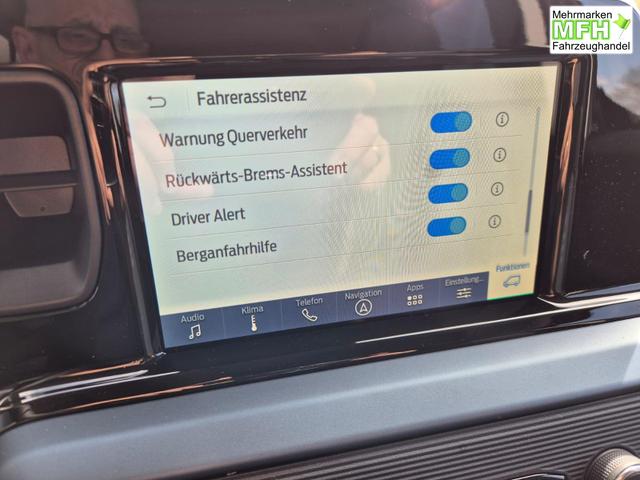 Ford Tourneo Courier 1.0 EcoBoost 125PS Active Teil-Leder Sitzheizung Lenkradheizung Klimaautomatik PDC v+h R&uuml;ckf.-Kamera ACC TWA Frontscheibe beheizb. Ford-Navi SYNC4 Apple CarPlay + Android Auto 