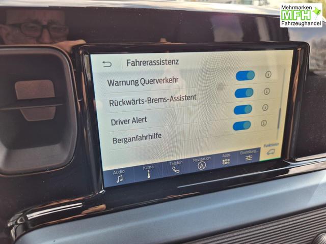 Ford Tourneo Courier 1.0 EcoBoost 125PS Active Teil-Leder Sitzheizung Lenkradheizung Klimaautomatik PDC v+h R&uuml;ckf.-Kamera ACC TWA Frontscheibe beheizb. Ford-Navi SYNC4 Apple CarPlay + Android Auto 