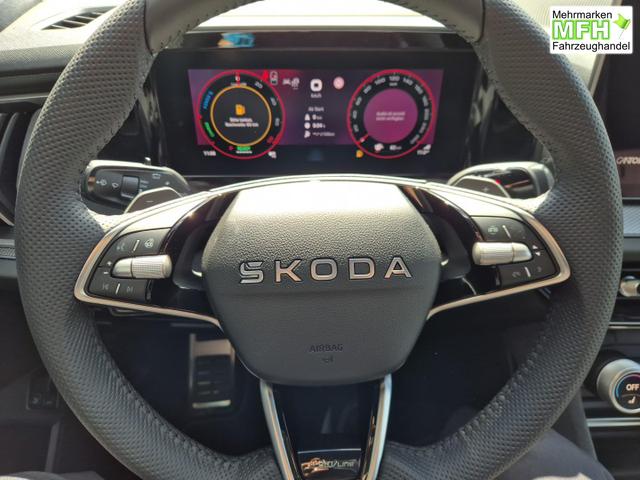 Skoda Kodiaq Sportline 1.5 TSI 204PS PHEV DSG schwenkb. AHK elektr. PanoDach HUD Alcantara PDC v+h 360&deg;Kamera CANTON Sound Klimaautomatik Sitzheizung Lenkradheizung Navi Apple CarPlay Android Auto 2xKeyless 19"LM vollelektr. Reichweite 116KM 
