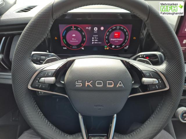 Skoda Kodiaq Sportline 1.5 TSI 204PS PHEV DSG schwenkb. AHK elektr. PanoDach HUD Alcantara PDC v+h 360&deg;Kamera CANTON Sound Klimaautomatik Sitzheizung Lenkradheizung Navi Apple CarPlay Android Auto 2xKeyless 19"LM vollelektr. Reichweite 116KM 