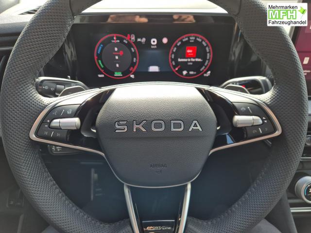 Skoda Kodiaq Sportline 1.5 TSI 204PS PHEV DSG schwenkb. AHK elektr. PanoDach HUD Alcantara PDC v+h 360&deg;Kamera CANTON Sound Klimaautomatik Sitzheizung Lenkradheizung Navi Apple CarPlay Android Auto 2xKeyless 19"LM vollelektr. Reichweite 116KM 
