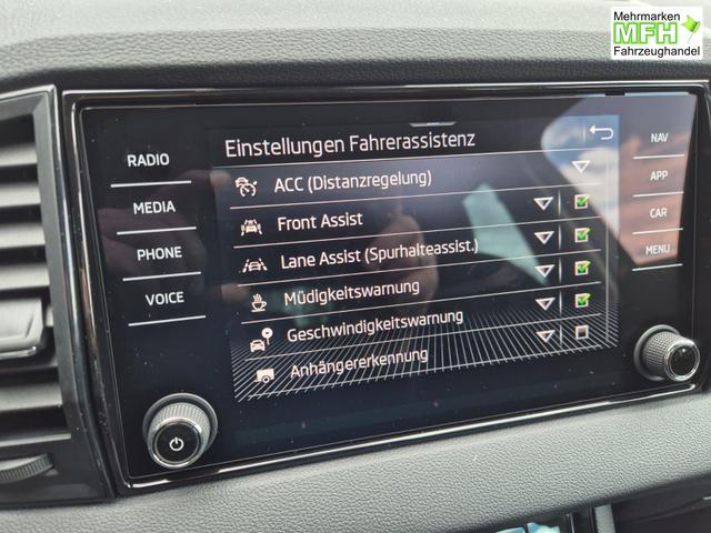 Skoda Karoq 1.5 TSI 150PS DSG Selection AHK Klimaautomatik Sitzheizung Lenkradheizung ACC PDC v+h R&uuml;ckf.Kamera abg.Scheiben Apple CarPlay Android Auto 17"LM 