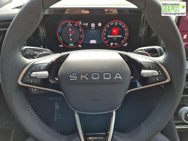 Skoda Kodiaq Sportline 1.5 TSI 204PS PHEV DSG schwenkb. AHK elektr. PanoDach HUD Alcantara PDC v+h 360&deg;Kamera CANTON Sound Klimaautomatik Sitzheizung Lenkradheizung Navi Apple CarPlay Android Auto 2xKeyless 19"LM vollelektr. Reichweite 116KM 