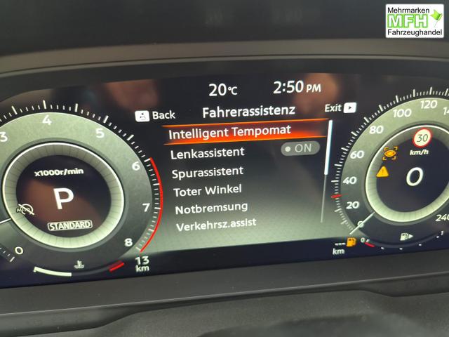 Nissan Qashqai 1.3 DIG-T MHEV 158 PS X-Tronic N-Design Head-Up Display Teil-Leder Klimaautomatik Sitzheizung Lenkradheizung Navi elektr. Heckklappe ACC PDC v+h 360&deg;Kamera DAB Bluetooth Touchscreen Apple CarPlay Android Auto 19"Zoll 