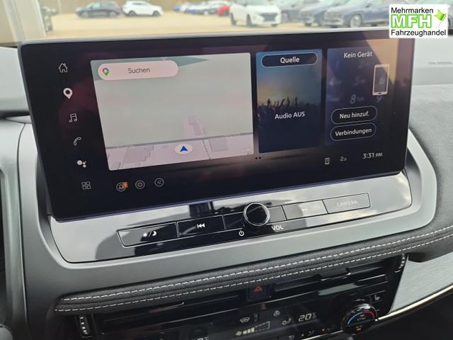 Nissan Qashqai 1.3 DIG-T MHEV 158 PS X-Tronic N-Design PanoDach Teil-Leder Klimaautomatik Sitzheizung Lenkradheizung Navi ACC PDC v+h 360&deg;Kamera DAB Bluetooth Touchscreen Apple CarPlay Android Auto 19"Zoll 