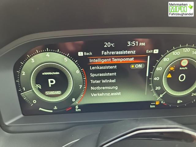Nissan Qashqai 1.3 DIG-T MHEV 158 PS X-Tronic N-Design PanoDach Teil-Leder Klimaautomatik Sitzheizung Lenkradheizung Navi ACC PDC v+h 360&deg;Kamera DAB Bluetooth Touchscreen Apple CarPlay Android Auto 19"Zoll 