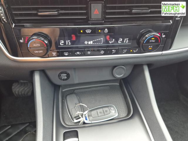 Nissan Qashqai 1.3 DIG-T MHEV 158 PS X-Tronic N-Connecta Teil-Leder PanoGlasdach Klimaautomatik Sitzheizung Lenkradheizung Navi ACC PDC v+h 360&deg;Kamera DAB Bluetooth Touchscreen Apple CarPlay Android Auto 18"LM 
